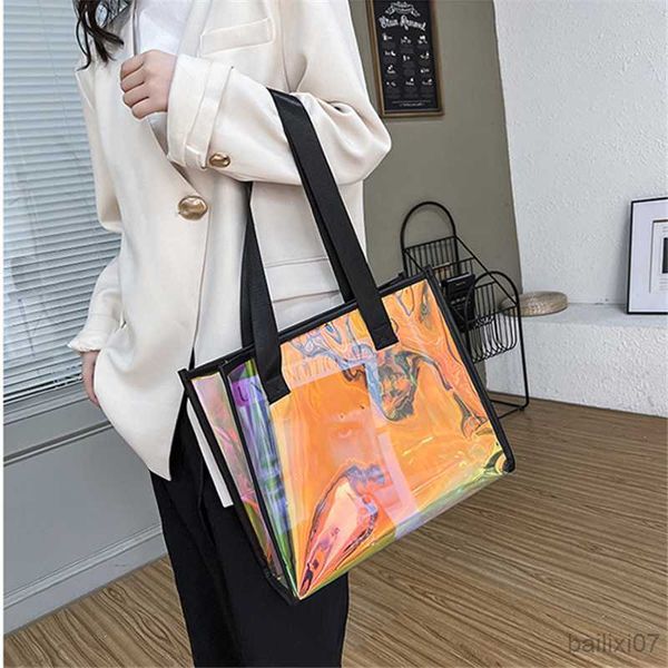 other bags ladies big square shoulder bag fashion simple women transparent laser tote package large capacity beach shooper handbag, Black;red
other bags ladies big square shoulder bag fashion simple women transparent laser tote package large capacity beach shooper handbag, Black;red