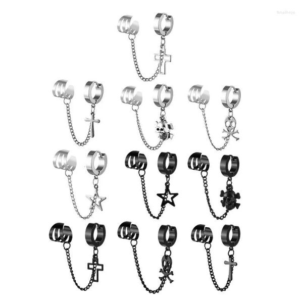 designer ring hoop earrings 1pcs stainless steel ear clip for men women punk cross star skull non piercing fake chain pendant earring, Golden
designer ring hoop earrings 1pcs stainless steel ear clip for men women punk cross star skull non piercing fake chain pendant earring, Golden