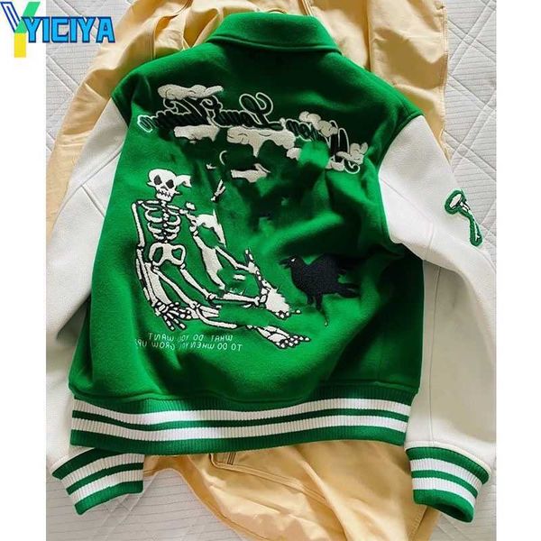yiciya 2021 designer skull green coat jacket fashion clothes trend autumn and winter new street style button stitching color men women the s, Black;brown
yiciya 2021 designer skull green coat jacket fashion clothes trend autumn and winter new street style button stitching color men women the s, Black;brown