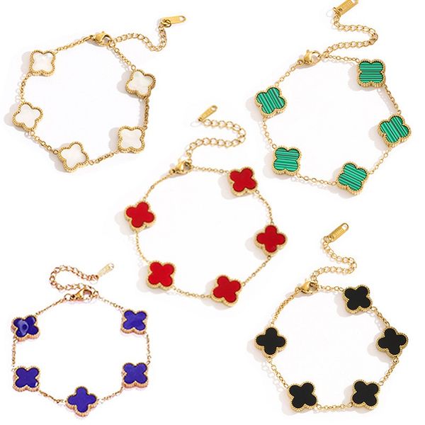 luxury classic 4/four leaf clover charm bracelets designer chain 18k gold shell for girl wedding mother' day fashion jewelry women gift, Golden;silver
luxury classic 4/four leaf clover charm bracelets designer chain 18k gold shell for girl wedding mother' day fashion jewelry women gift, Golden;silver