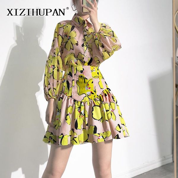 dress xizihupan casual print two piece set for women lapel long sleeve hit color high waist ruched mini skirt slim sets female new, White
dress xizihupan casual print two piece set for women lapel long sleeve hit color high waist ruched mini skirt slim sets female new, White