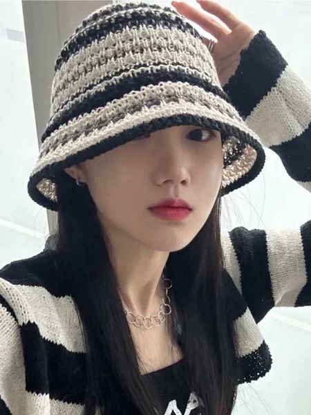 wide brim hats handmade crochet striped bucket hat for women hollow knitted cotton panama lovely rainbow fisherman hats summer holiday aa230, Blue;gray
wide brim hats handmade crochet striped bucket hat for women hollow knitted cotton panama lovely rainbow fisherman hats summer holiday aa230, Blue;gray