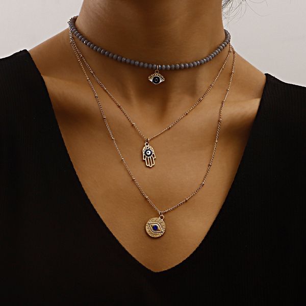 jewlery designer for women fashionable multi-layer grey diamond blue devil's eye pendant necklace woman, personality necklace designer, Silver
jewlery designer for women fashionable multi-layer grey diamond blue devil's eye pendant necklace woman, personality necklace designer, Silver