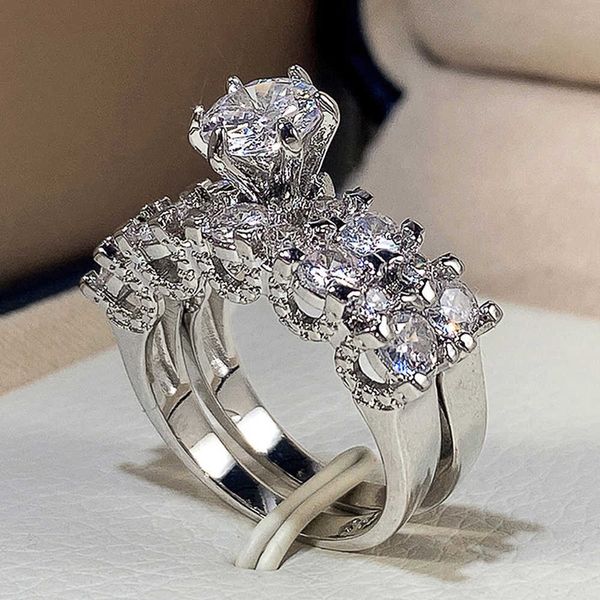 band rings huitan luxury fashion women's set rings with brilliant cubic zirconia eternity wedding trend wedding bands jewelry wholesale, Silver
band rings huitan luxury fashion women's set rings with brilliant cubic zirconia eternity wedding trend wedding bands jewelry wholesale, Silver