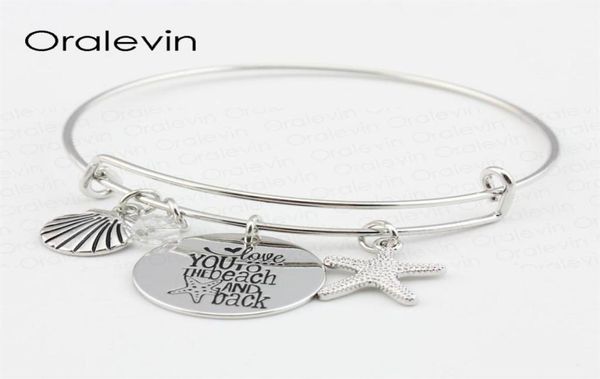 love you to the beach and back shell starfish disc charms pendent bracelet bangle lover gift for kids handmade jewelry 10pcs lot 7282575, Golden;silver
love you to the beach and back shell starfish disc charms pendent bracelet bangle lover gift for kids handmade jewelry 10pcs lot 7282575, Golden;silver