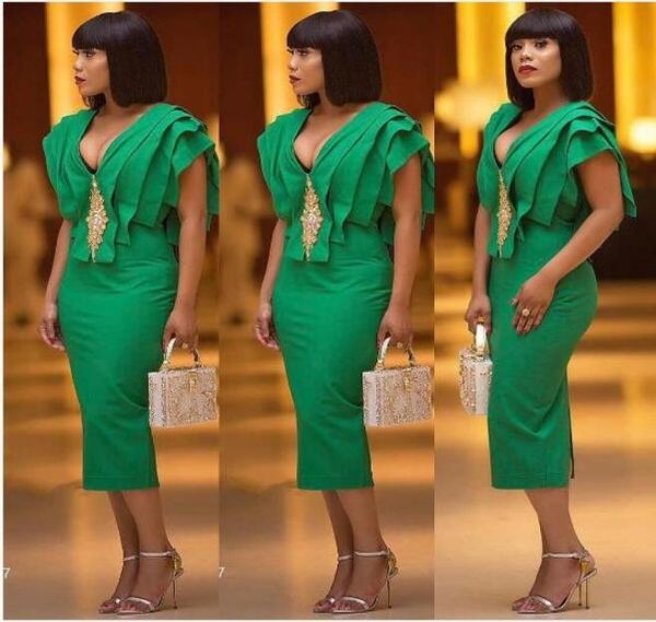 2019 chic green cocktail dresses sheath v neck ruffled anklelength prom formal evening gowns tiered dress for arabic dubai nigeri9057149, Black
2019 chic green cocktail dresses sheath v neck ruffled anklelength prom formal evening gowns tiered dress for arabic dubai nigeri9057149, Black