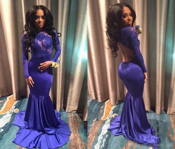 backless mermaid prom dresses with long sleeves illusion bodice appliques lace elastic satin royal blue regency evening gowns cuta3808858, Black
backless mermaid prom dresses with long sleeves illusion bodice appliques lace elastic satin royal blue regency evening gowns cuta3808858, Black