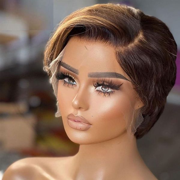 highlight short bob wig pixie cut wig straight human hair wigs hd transparent lace front wig for women straight pixie cut wig new short hair, Black;brown
highlight short bob wig pixie cut wig straight human hair wigs hd transparent lace front wig for women straight pixie cut wig new short hair, Black;brown