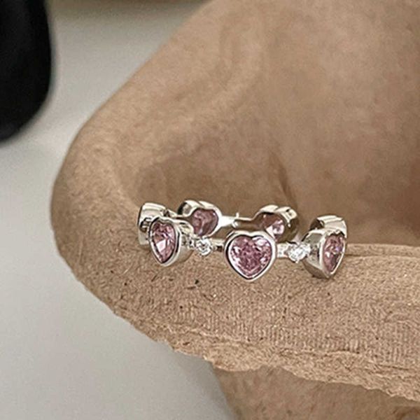 band rings fashion pink cardiotype zircon rings silvery color opening ring for woman elegant party student jewelry aa230529, Silver
band rings fashion pink cardiotype zircon rings silvery color opening ring for woman elegant party student jewelry aa230529, Silver