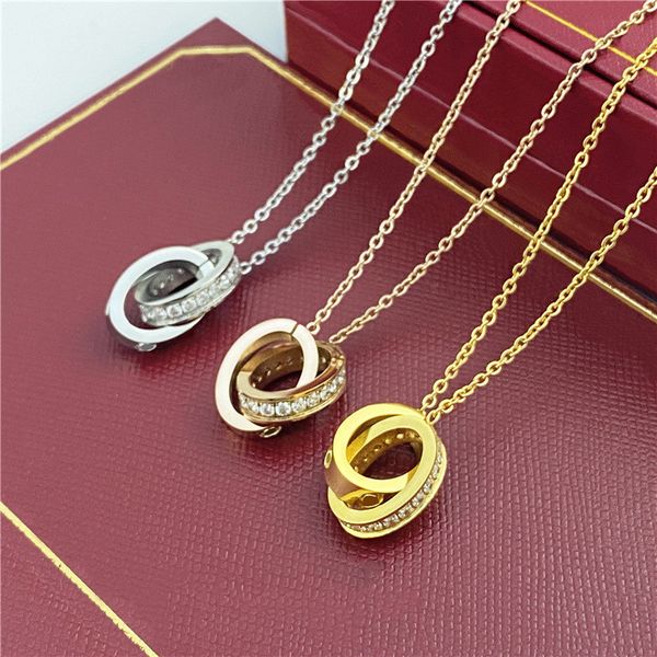 gold necklace chains women designer jewelry fashion double ring ellipse interlocking pendant diamond inlaid steel collarbone necklaces desig, Silver
gold necklace chains women designer jewelry fashion double ring ellipse interlocking pendant diamond inlaid steel collarbone necklaces desig, Silver