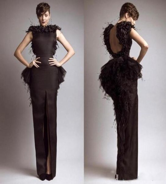 modest formal krikor jabotian black evening dresses with feather satin sheath backless front split prom gowns cap sleeves party we2834817, Black;red
modest formal krikor jabotian black evening dresses with feather satin sheath backless front split prom gowns cap sleeves party we2834817, Black;red