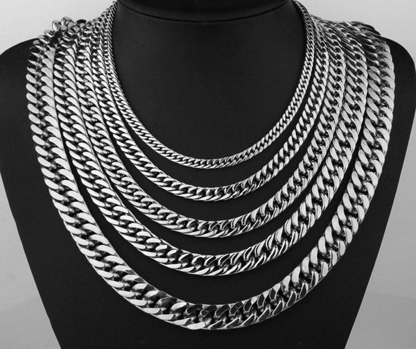 68101214mm wide stainless steel cuban miami chains necklaces big heavy flat link chain for men hip hop rock jewelry 24quot4798184, Silver
68101214mm wide stainless steel cuban miami chains necklaces big heavy flat link chain for men hip hop rock jewelry 24quot4798184, Silver