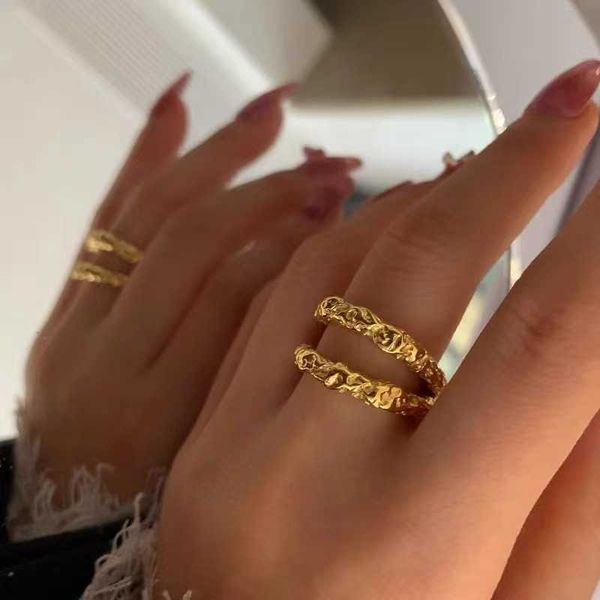 band rings vintage double layer rings for women opening adjustable handmade irregular gold plated waterproof ring fashion statement jewelry, Silver
band rings vintage double layer rings for women opening adjustable handmade irregular gold plated waterproof ring fashion statement jewelry, Silver