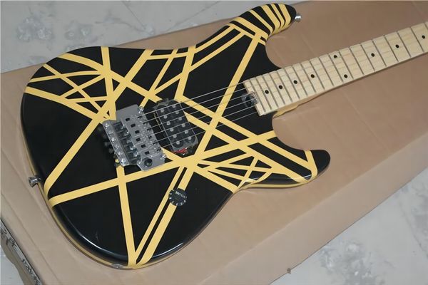 Special Custom Edward Van Halen 5150 Black White Stripe Yellow Electric Guitar Floyd Rose Trem
Special Custom Edward Van Halen 5150 Black White Stripe Yellow Electric Guitar Floyd Rose Trem