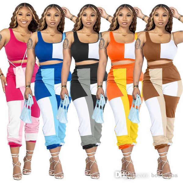 women tracksuits two piece set designer 2023 new spring summer multi color combination tank pants casual sports set 5 colours s-xxl, Gray
women tracksuits two piece set designer 2023 new spring summer multi color combination tank pants casual sports set 5 colours s-xxl, Gray