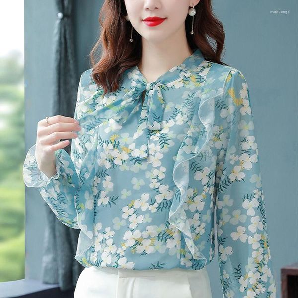 women's blouses fashion commute female clothing floral printed blouse spring summer long sleeve korean drawstring bow elegant ruffles s, White
women's blouses fashion commute female clothing floral printed blouse spring summer long sleeve korean drawstring bow elegant ruffles s, White