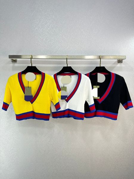 521 l 2023 summer sweaters women's pullover sweater black white striped v neck short sleeve brand same style women's weilank778, White;black
521 l 2023 summer sweaters women's pullover sweater black white striped v neck short sleeve brand same style women's weilank778, White;black