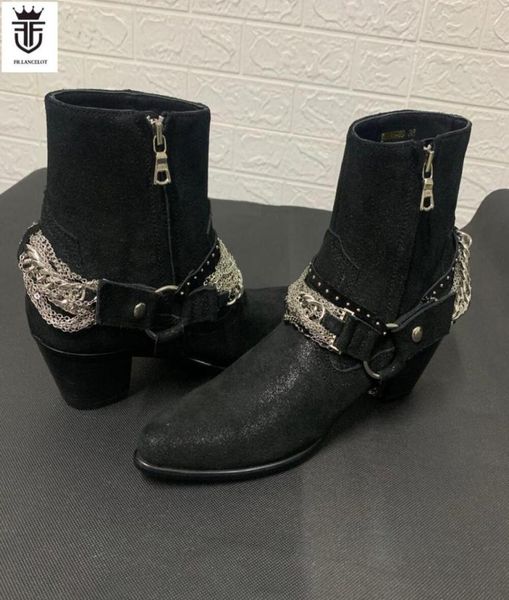 western style men matt leather booties chunky heel sliver chains boots black old fashion ankle shoes men039s party vintage bota6935858
western style men matt leather booties chunky heel sliver chains boots black old fashion ankle shoes men039s party vintage bota6935858