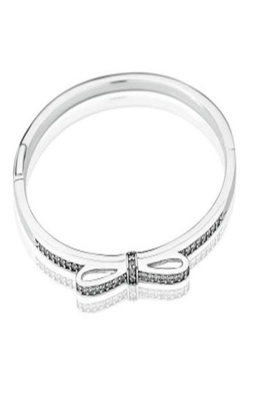 925 sterling silver sparkling bow bangle bracelet original box for pandora cz diamond women weddnig gift jewelry bracelets 3 k25744460, Black
925 sterling silver sparkling bow bangle bracelet original box for pandora cz diamond women weddnig gift jewelry bracelets 3 k25744460, Black
