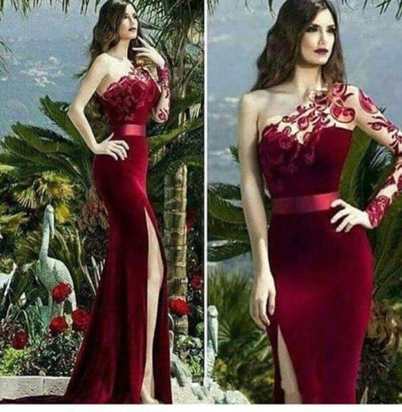 burgundy velvet mermaid evening dresses one shoulder long sleeve prom dress high split formal evening party gowns6612737, Black;red
burgundy velvet mermaid evening dresses one shoulder long sleeve prom dress high split formal evening party gowns6612737, Black;red