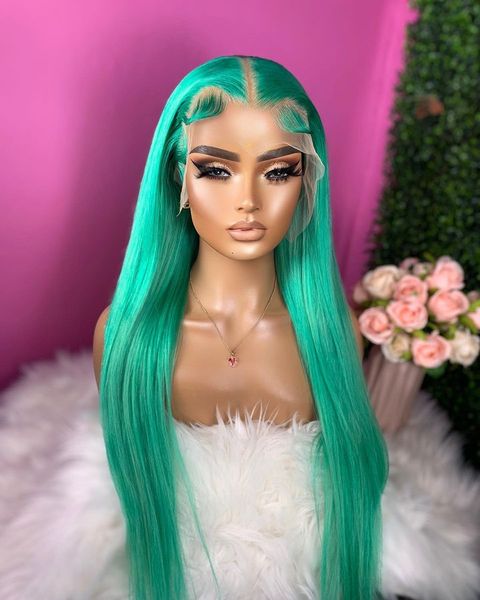 26 inch long mint green straight soft glueless synthetic lace front wig for women baby hair 180%density preplucked daily, Black
26 inch long mint green straight soft glueless synthetic lace front wig for women baby hair 180%density preplucked daily, Black