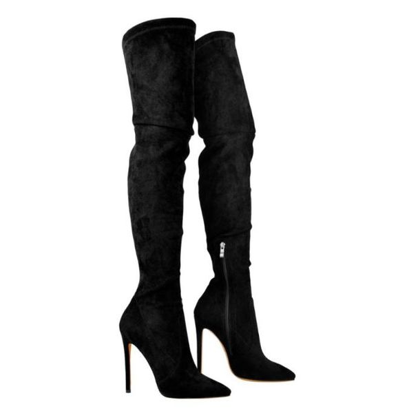 2021 winter fashion thighhigh boots black pointed toes stretch faux suede thin high heels women shoes long footwear plus size 457027734 
2021 winter fashion thighhigh boots black pointed toes stretch faux suede thin high heels women shoes long footwear plus size 457027734