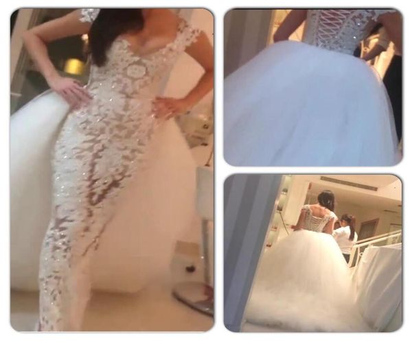 twoinone wedding dresses 2015 lace sheath v neck beaded sheer bridal gowns with puffy detachable tulle train 2015 vestidos 3565747, White
twoinone wedding dresses 2015 lace sheath v neck beaded sheer bridal gowns with puffy detachable tulle train 2015 vestidos 3565747, White