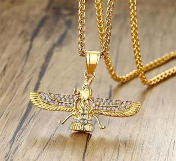 pendant necklaces zoroastrian fashion wing cubic zirconia necklace gold color titanium steel for men vintage punk hiphop jewelry g5729311, Silver
pendant necklaces zoroastrian fashion wing cubic zirconia necklace gold color titanium steel for men vintage punk hiphop jewelry g5729311, Silver