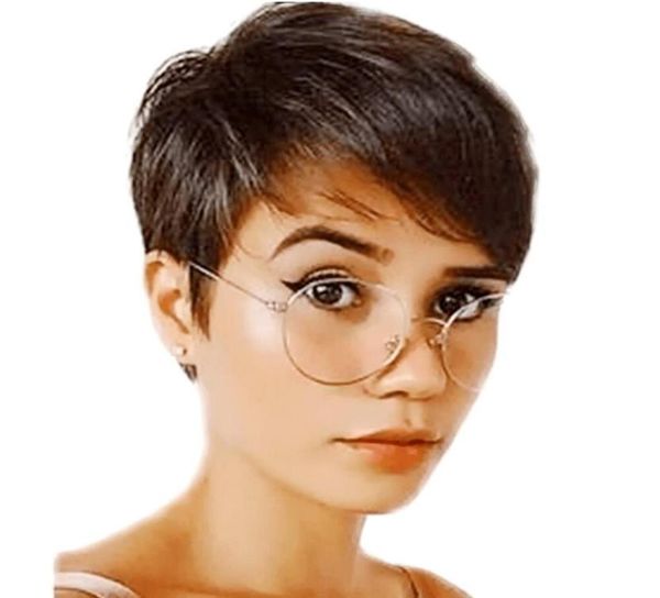 short human hair wigs for black women brazilian pixie none lace full machine made wig with bangs7493878, Black;brown
short human hair wigs for black women brazilian pixie none lace full machine made wig with bangs7493878, Black;brown