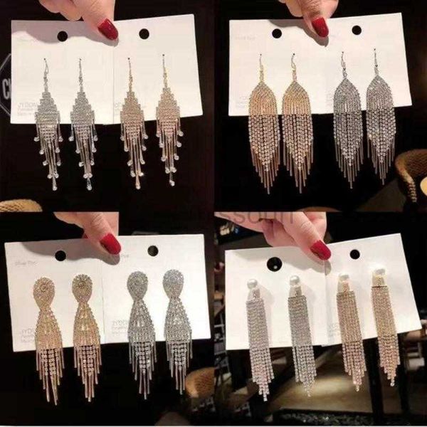 stud fashion long tassel rhinestone drop earrings classic crystal earrings ladies exaggerated long earrings bridal wedding jewelry j230529, Golden;silver
stud fashion long tassel rhinestone drop earrings classic crystal earrings ladies exaggerated long earrings bridal wedding jewelry j230529, Golden;silver