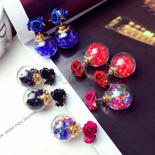 stud 1pair fashion cute women girls elegant exquisite ear stud zircon crystal three rose flowers glass ball double sides earrings j230529, Golden;silver
stud 1pair fashion cute women girls elegant exquisite ear stud zircon crystal three rose flowers glass ball double sides earrings j230529, Golden;silver