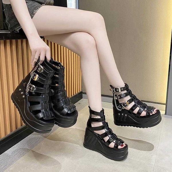 sandals women high heels gothic punk summer platform shoes woman comfort strappy zip buckle fashion casual 230417, Black
sandals women high heels gothic punk summer platform shoes woman comfort strappy zip buckle fashion casual 230417, Black