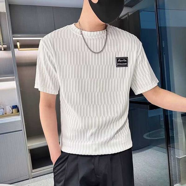 trendy brand short sleeved men's high-end summer thin round neck t-shirt with high-end design, half sleeved coffee color fashion t-shir, White;black
trendy brand short sleeved men's high-end summer thin round neck t-shirt with high-end design, half sleeved coffee color fashion t-shir, White;black