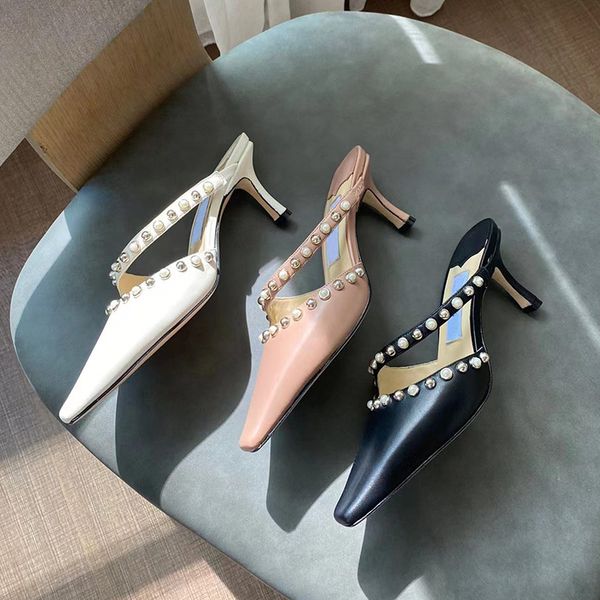designer high-heeled sandals half slippers luxury brand pearl inset outdoor comfortable fashion slim 2kinds of heel height 3.5cm6.5cmleather, Black
designer high-heeled sandals half slippers luxury brand pearl inset outdoor comfortable fashion slim 2kinds of heel height 3.5cm6.5cmleather, Black