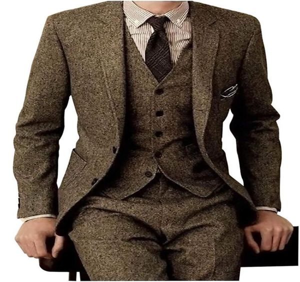 new vintage mens suits wool tweed 3piece brown khaki herringbone suit custom slim fit groom wear wedding tuxedos 8349132459, Black;gray
new vintage mens suits wool tweed 3piece brown khaki herringbone suit custom slim fit groom wear wedding tuxedos 8349132459, Black;gray