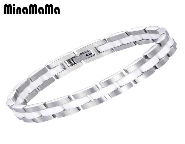 link chain silver color stainless steel ceramic bracelet for woman men white fashion jewelry8572200, Black
link chain silver color stainless steel ceramic bracelet for woman men white fashion jewelry8572200, Black