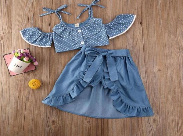 summer girls clothing sets polka dot sling denim shorts short skirt threepiece suit kids clothes for baby girl set5383891, White
summer girls clothing sets polka dot sling denim shorts short skirt threepiece suit kids clothes for baby girl set5383891, White