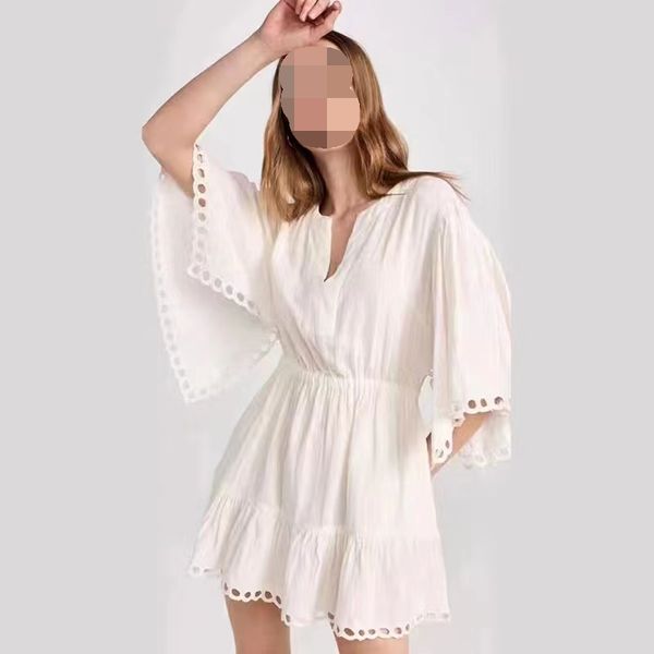 2023 designer dresses for women french v-neck waist up a-line white fan-shaped hollowed out blouse dress summer dress, Black;gray
2023 designer dresses for women french v-neck waist up a-line white fan-shaped hollowed out blouse dress summer dress, Black;gray