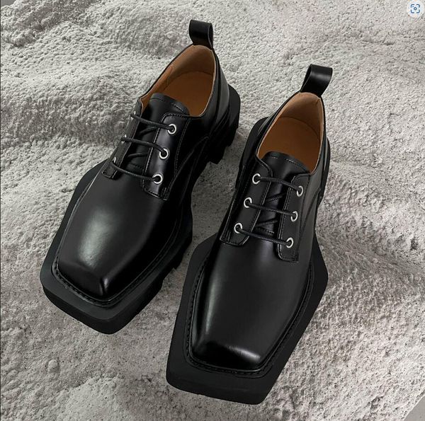 vintage square toe leather shoes men fashion lace up formal suit dress shoes thick heel male derby shoes, Black
vintage square toe leather shoes men fashion lace up formal suit dress shoes thick heel male derby shoes, Black