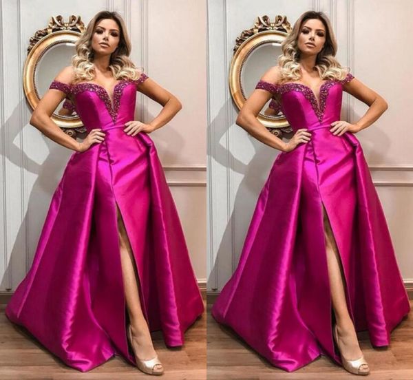 dubai arabic fuchsia off the shoulder evening dresses 2019 satin side split beaded mermaid prom dress with detachable skirt2985781, Black;red
dubai arabic fuchsia off the shoulder evening dresses 2019 satin side split beaded mermaid prom dress with detachable skirt2985781, Black;red