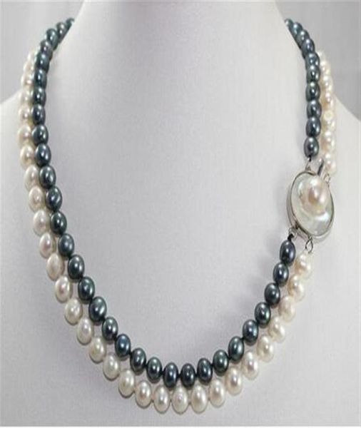 women fashion jewelry latest design 2 rows 89mm white and black cultured freshwater pearl necklace21182624404, Silver
women fashion jewelry latest design 2 rows 89mm white and black cultured freshwater pearl necklace21182624404, Silver