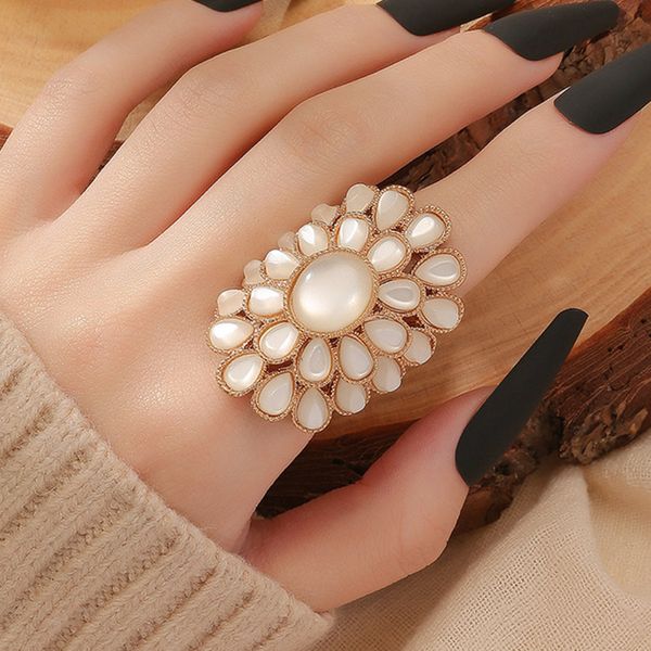exquisite opal flower rings for women girl korean female open midi finger rings birthday gift, Silver
exquisite opal flower rings for women girl korean female open midi finger rings birthday gift, Silver