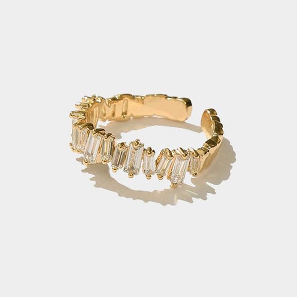 band rings korean square zircon gold color adjustble open rings for women rectangle index finger ring wedding party girl luxuryjewelry aa230, Silver
band rings korean square zircon gold color adjustble open rings for women rectangle index finger ring wedding party girl luxuryjewelry aa230, Silver