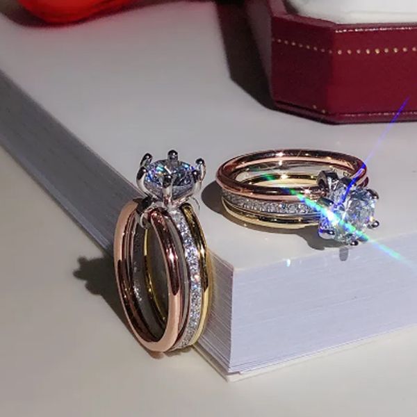 trinity ring wedding rings for women designer size 678 for man couple 925 silver diamond t0p quality official reproductions crystal exquisit, Slivery;golden
trinity ring wedding rings for women designer size 678 for man couple 925 silver diamond t0p quality official reproductions crystal exquisit, Slivery;golden