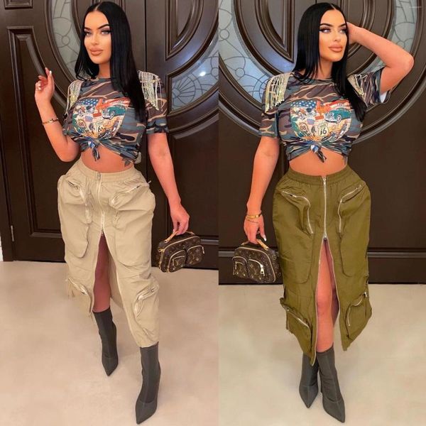 skirts plus size elastic waist khaki army green cargo skirt 2023 summer women y2k front 3d pockets center zipper midi streetwear, Black
skirts plus size elastic waist khaki army green cargo skirt 2023 summer women y2k front 3d pockets center zipper midi streetwear, Black
