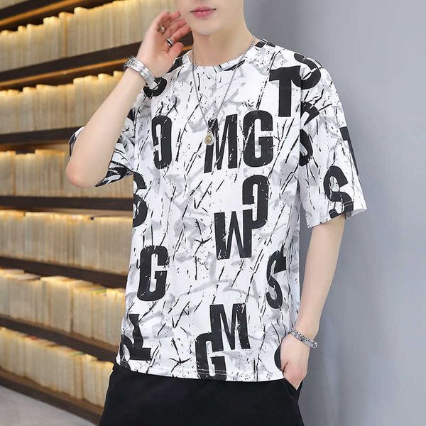 summer youth new short sleeve t-shirt casual, handsome, loose fitting fashion clothes, printed fashion brand round neck t-shirt for men 1htz, White;black
summer youth new short sleeve t-shirt casual, handsome, loose fitting fashion clothes, printed fashion brand round neck t-shirt for men 1htz, White;black