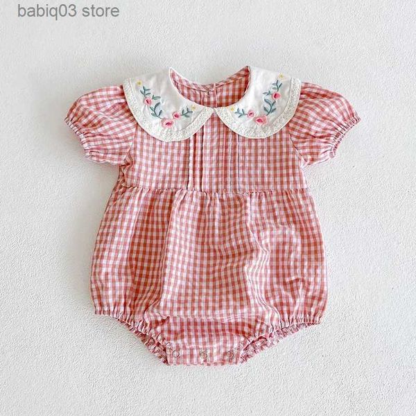 rompers newborn baby girls grid princess children jumpsuit kids baby girls rompers infant baby girls short sleeve embroider rompers t230529, Blue
rompers newborn baby girls grid princess children jumpsuit kids baby girls rompers infant baby girls short sleeve embroider rompers t230529, Blue