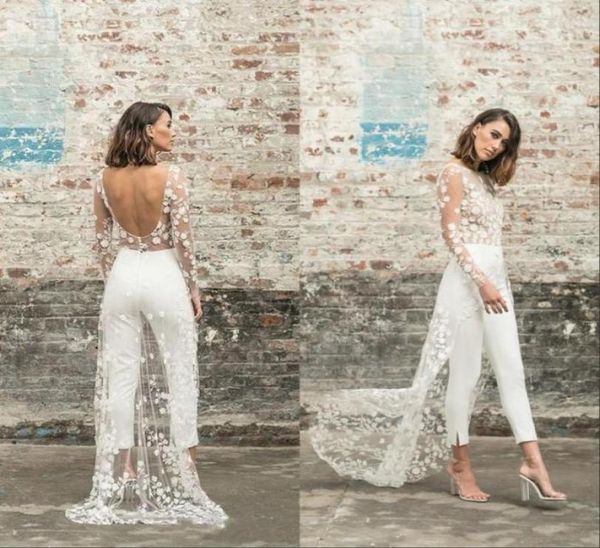 beach jumpsuit wedding dresses with train long sleeve backless ankle length bridal outfit plus size lace wedding dress bride 7743323, White
beach jumpsuit wedding dresses with train long sleeve backless ankle length bridal outfit plus size lace wedding dress bride 7743323, White