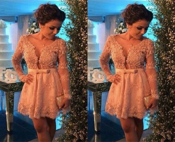 2017 champagne lace cocktail dresses with long sleeves short party dresses mini homecoming party gowns vestidos de venda7292691, Black
2017 champagne lace cocktail dresses with long sleeves short party dresses mini homecoming party gowns vestidos de venda7292691, Black