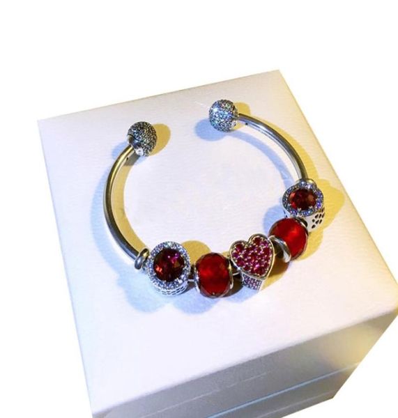 red love heart chamrs diy bangle bracelet women wedding jewelry for pandora 925 stelring silver sparkling open bracelets with orig9310338, Black
red love heart chamrs diy bangle bracelet women wedding jewelry for pandora 925 stelring silver sparkling open bracelets with orig9310338, Black